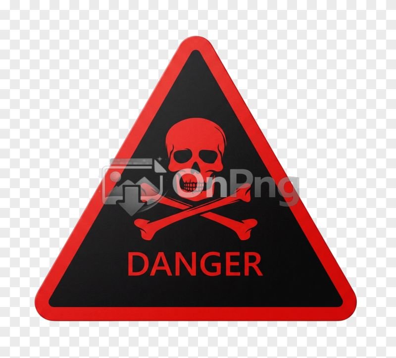 Triangular Red and Black Danger Warning Sign Icon PNG