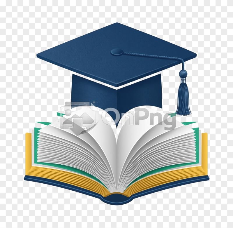 Academic Graduation Cap and Open Book Illustration