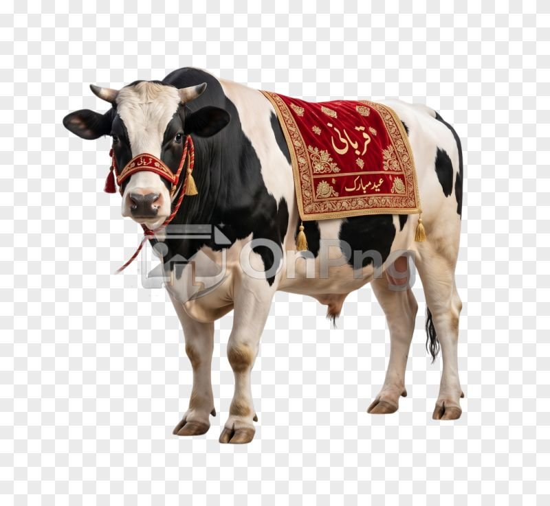 Black and White Bull for Eid ul Adha PNG