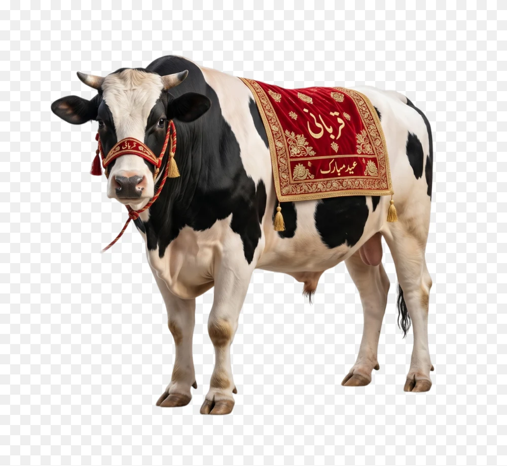 Black and White Bull for Eid ul Adha PNG  Transparent Background