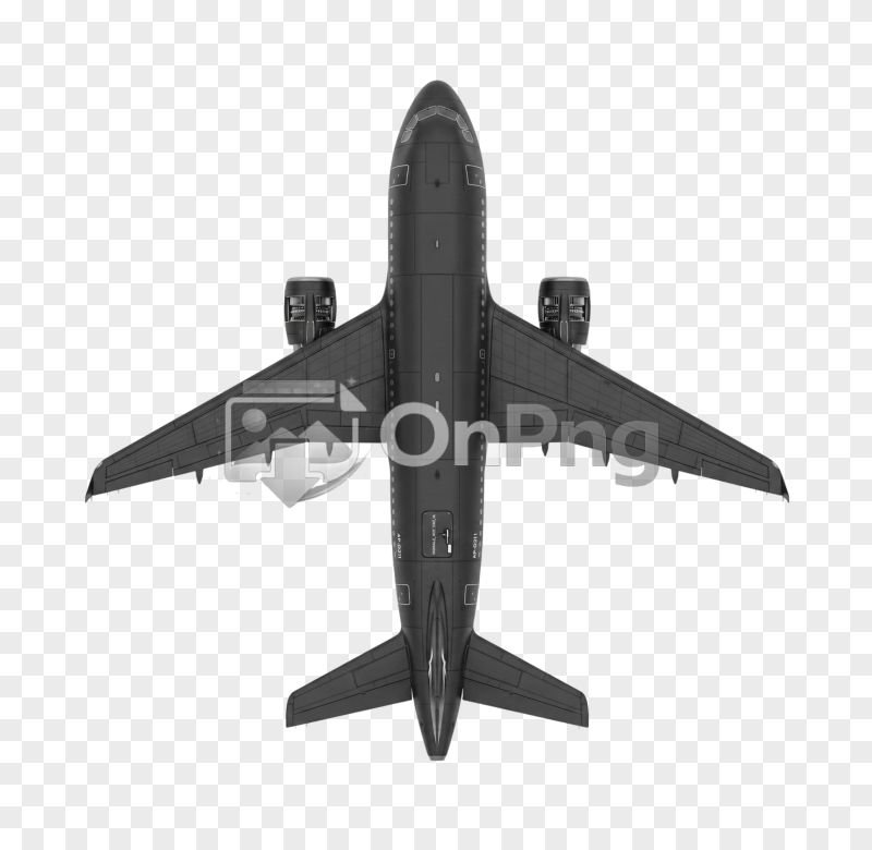Black Passenger Airplane Illustration PNG Transparent Background