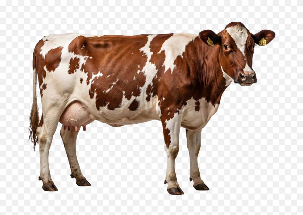 Brown and White Dairy Cow Transparent Background PNG  Transparent Background