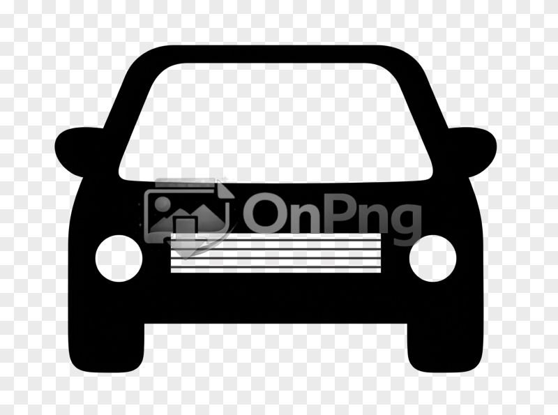 Front View Black Car Silhouette Icon Transparent Background PNG