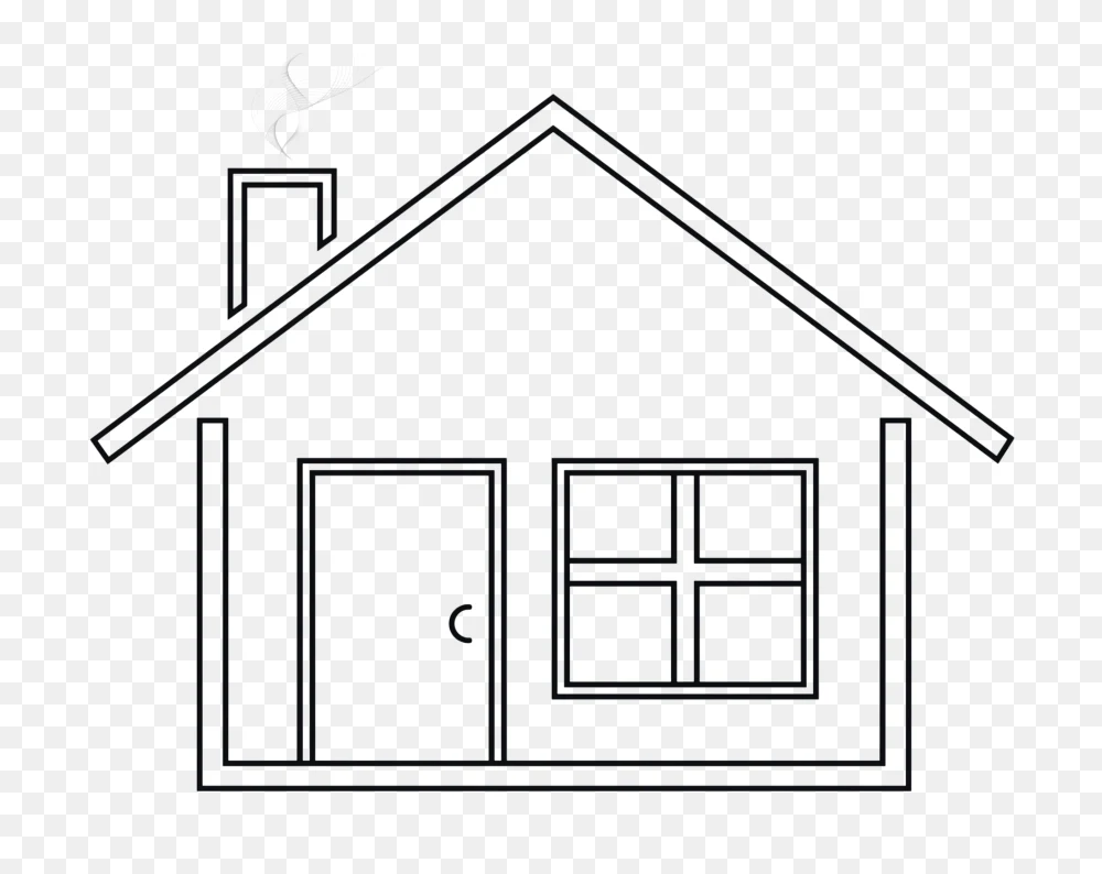 Minimalist House Line Art Icon Transparent Background PNG  Transparent Background
