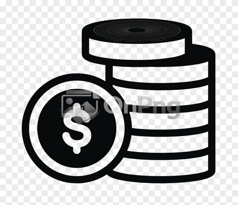 Stack of Coins with Dollar Sign Icon PNG