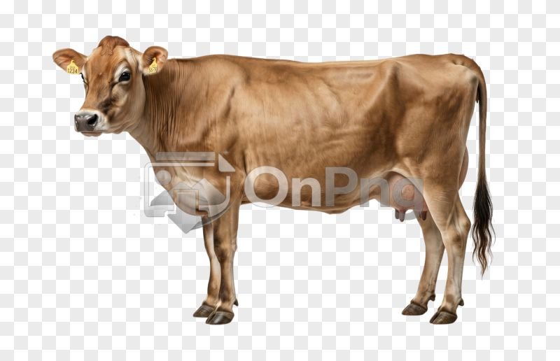 Transparent Background Light Brown Dairy Cow PNG