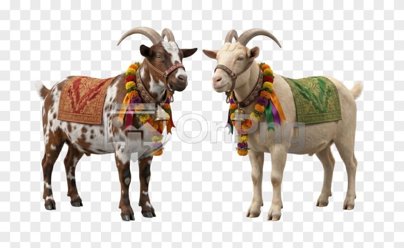 Two Decorated Goats for Eid ul Adha Transparent PNG