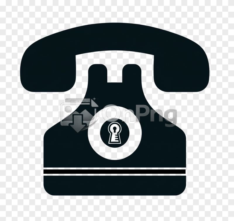Vintage Black Telephone Silhouette Icon PNG