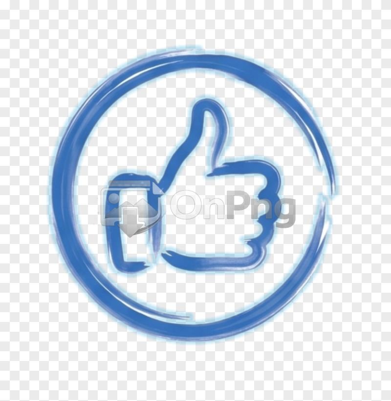 Blue Brush Stroke Thumbs Up Like Icon PNG