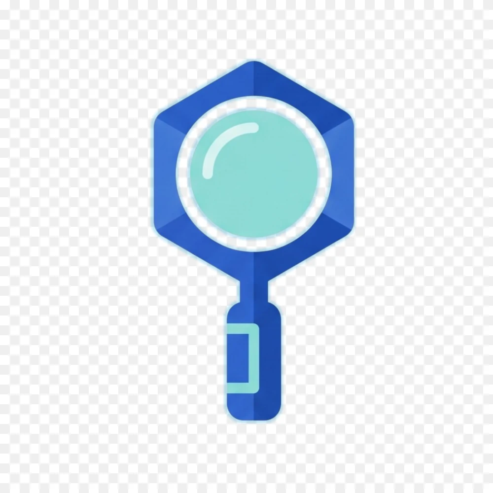 Blue Glass Search Icon PNG  Transparent Background