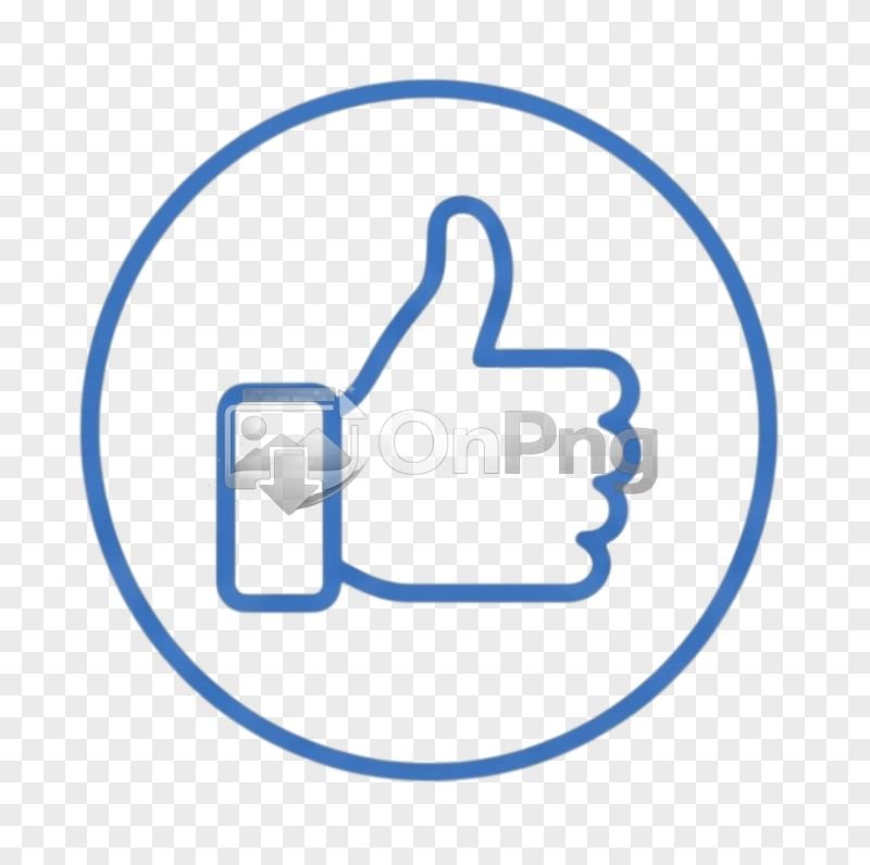 Blue Outline Thumbs Up Like Button PNG