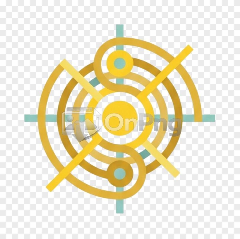 Flat Abstract Golden Geometric Spiral Icon PNG