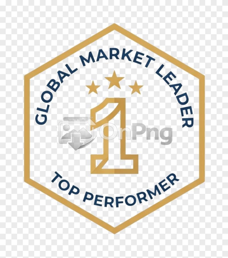 Flat Global Market Leader Number 1 Badge PNG