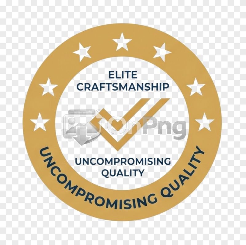 Flat Gold Elite Craftsmanship Quality Badge PNG