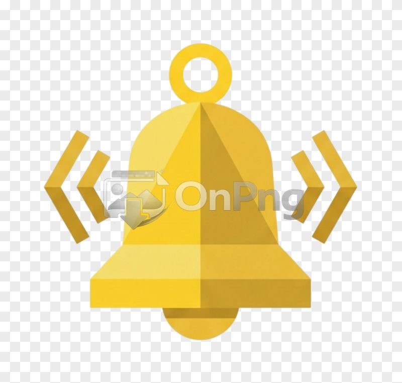 Flat Golden Notification Bell Alert Icon PNG