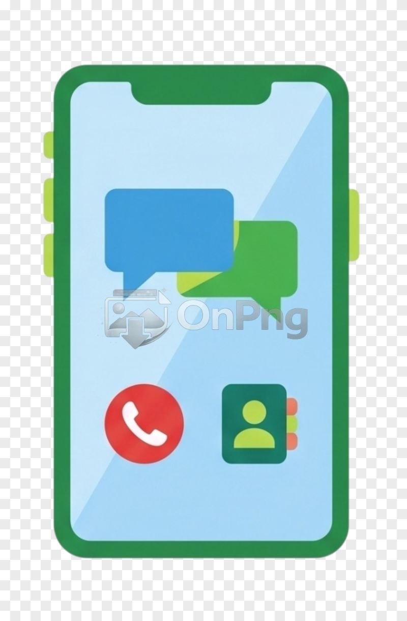 Flat Green Smartphone Mobile Icon PNG