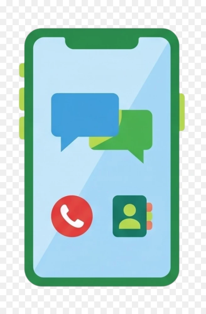 Flat Green Smartphone Mobile Icon PNG  Transparent Background