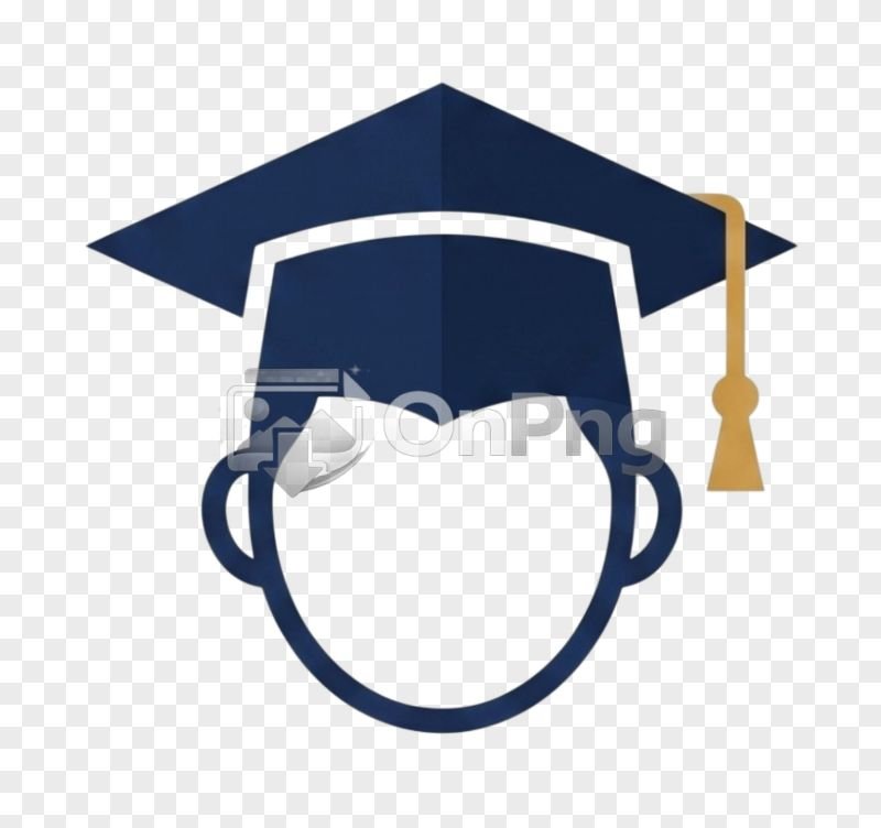 Flat Navy Blue Graduate Student Avatar Icon PNG