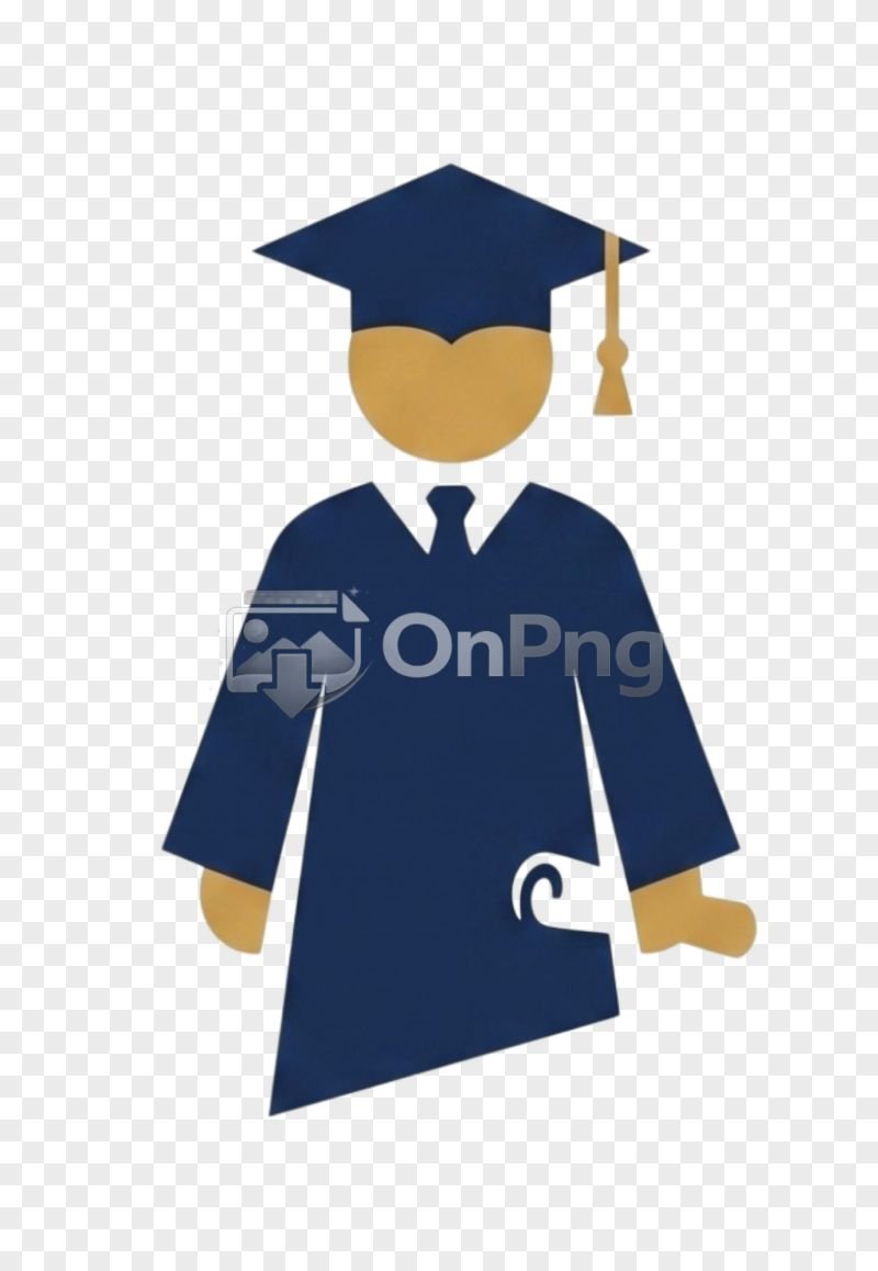 Flat Navy Blue Graduate Student Icon PNG