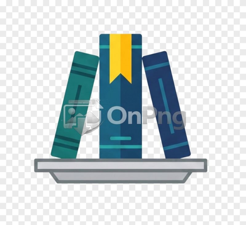 Flat Standing Books Icon PNG