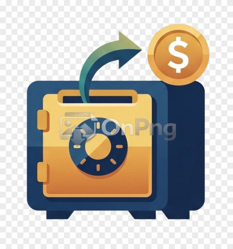 Safe Vault and Gold Dollar Sign Tranparent PNG
