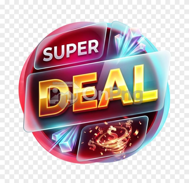 3D Glassmorphism Gradient Super Deal Badge PNG