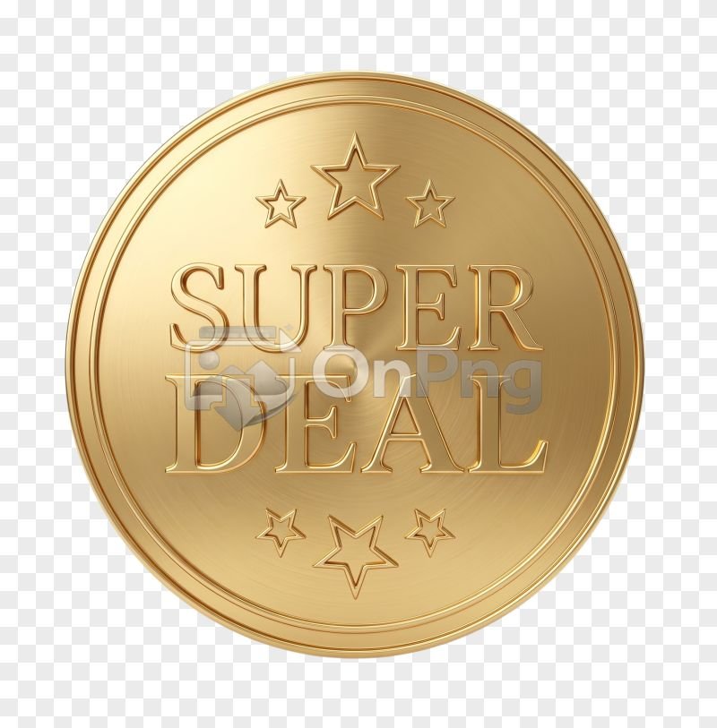 3D Golden Super Deal Badge PNG