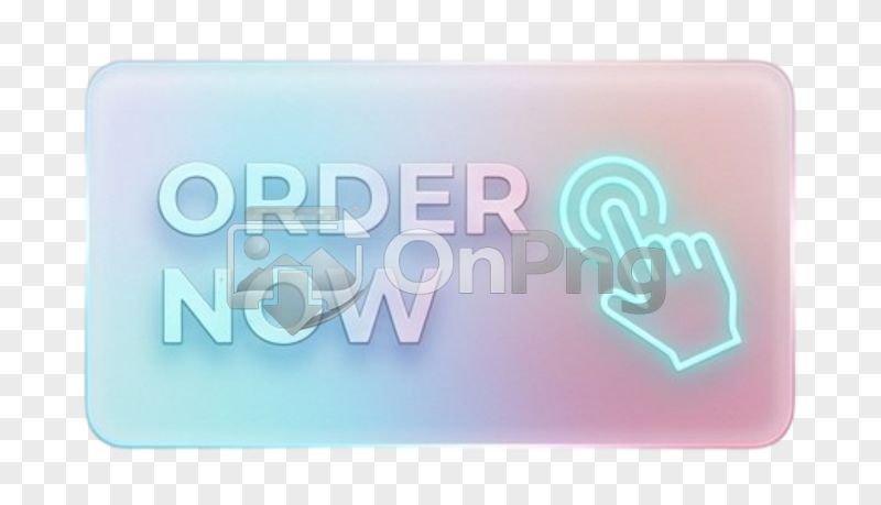 Pastel Gradient Glass Order Now Button Transparent PNG