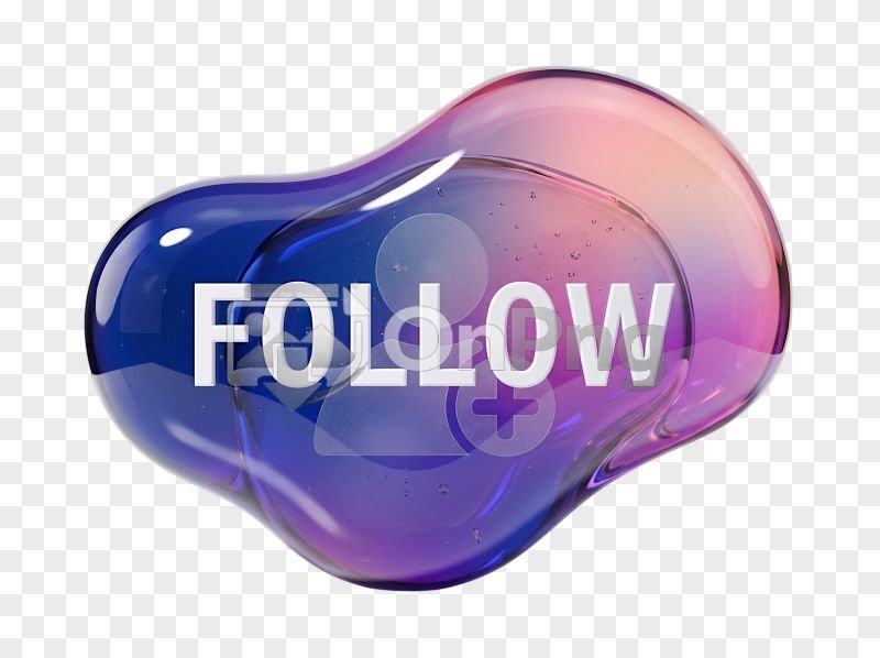 3D Liquid Gradient Follow Button PNG