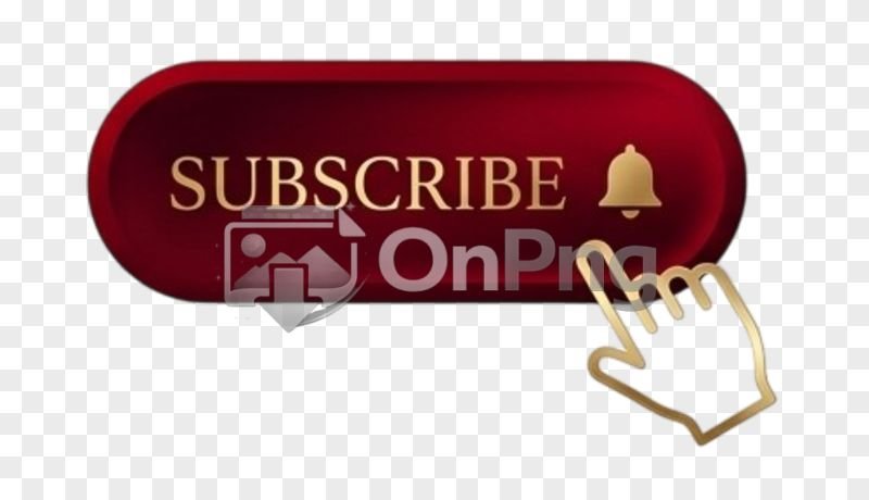Dark Red and Gold Subscribe Bell Button PNG
