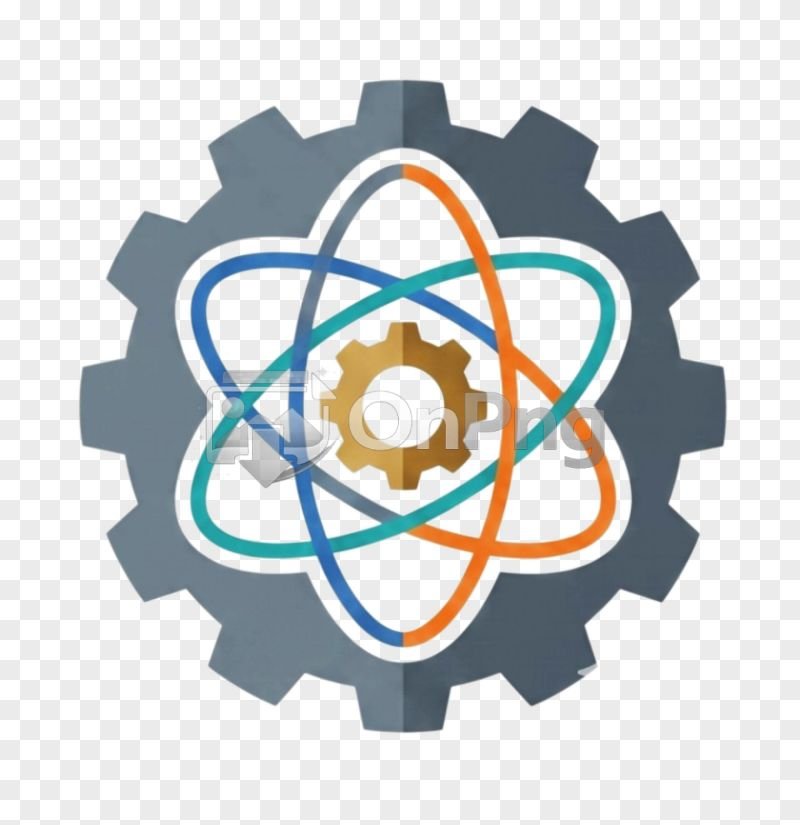 Flat Atom and Gear Technology Icon PNG