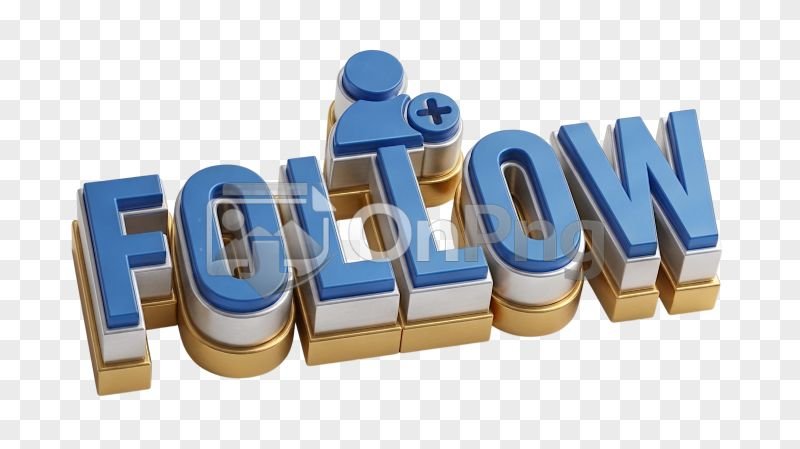 Follow 53D Layered Block Follow Icon PNG