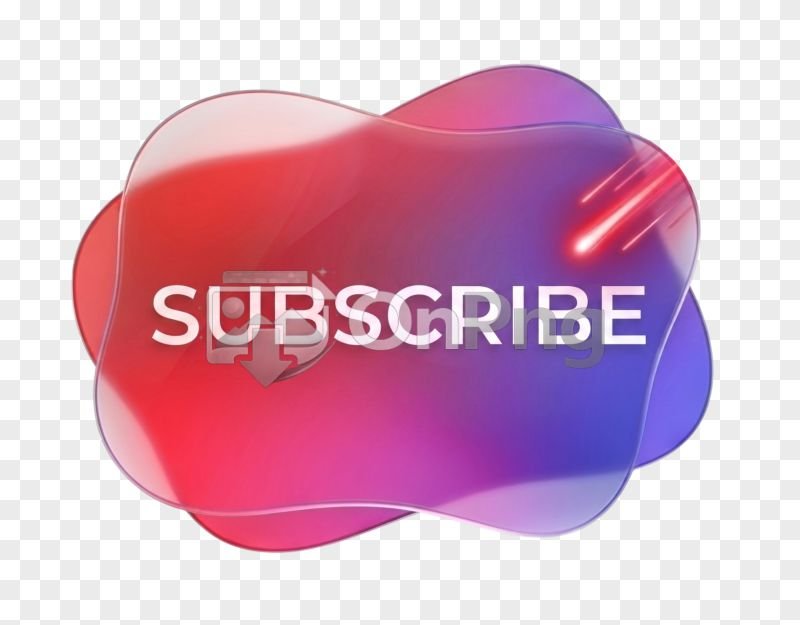 Glassmorphism Gradient Subscribe Button PNG