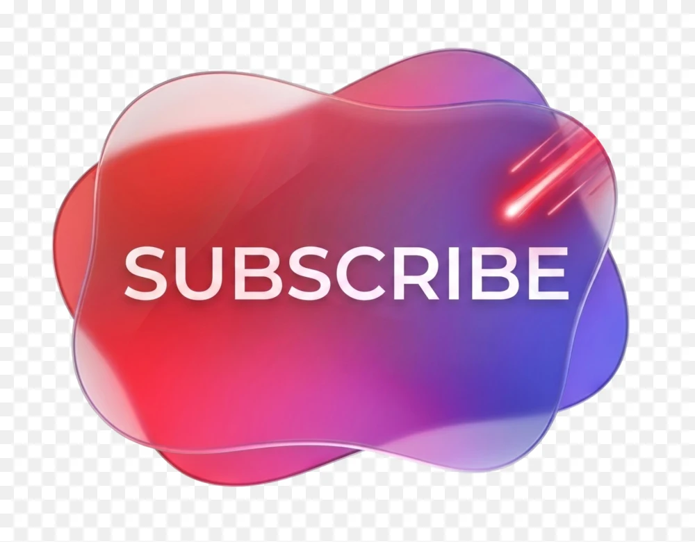 Glassmorphism Gradient Subscribe Button PNG  Transparent Background