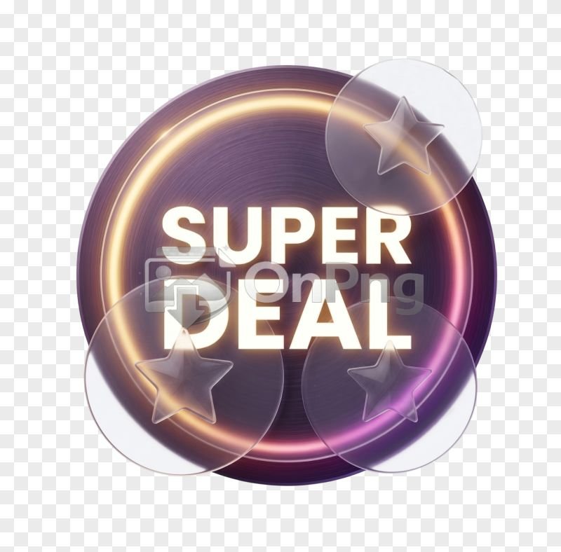 Glowing Dark Purple Super Deal Badge PNG