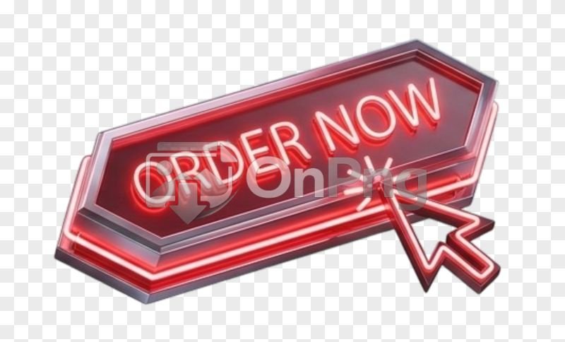 Glowing Red Neon Order Now Button PNG