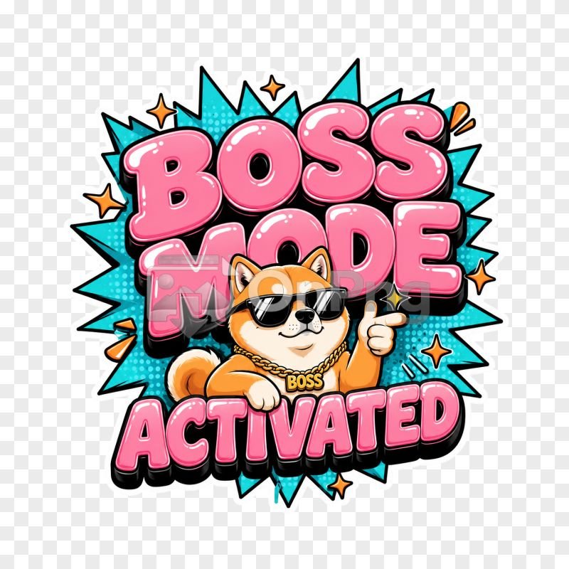 Cool Shiba Inu Boss Mode Activated Pop Art Illustration