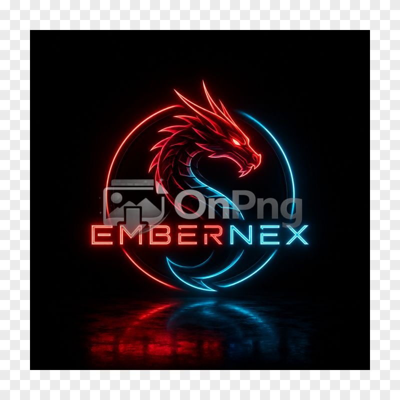 EMBERNEX Neon Dragon Logo | Red & Blue Esports Gaming Mascot