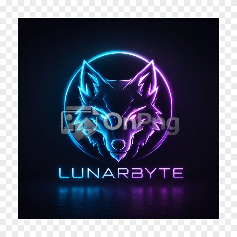 LUNARBYTE Neon Wolf Mascot | Cyberpunk Animal Logo Design
