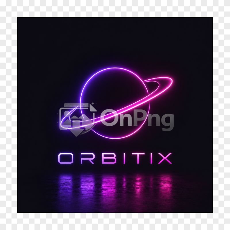 ORBITIX Neon Planet Logo | Glowing Space-Themed Tech Branding