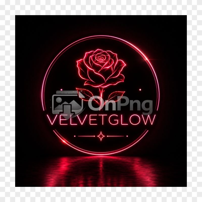 VELVETGLOW Neon Rose Logo