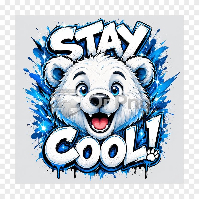 Cute Polar Bear Stay Cool T-Shirt Design | Summer Splash Graphic Tee
