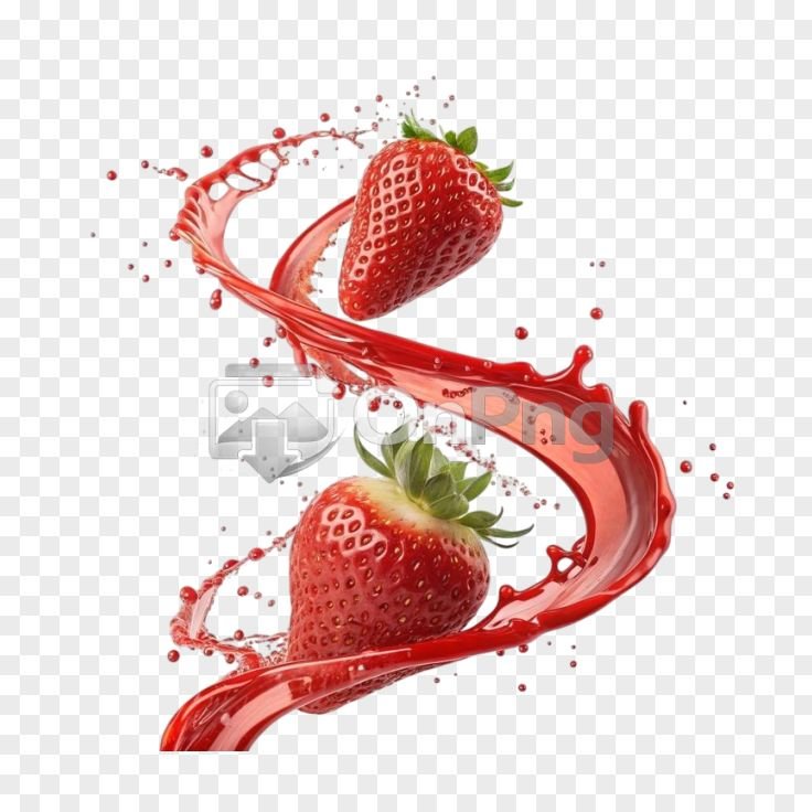 Strawberry Juice Splash PNG - Fresh Red Fruit Liquid Swirl