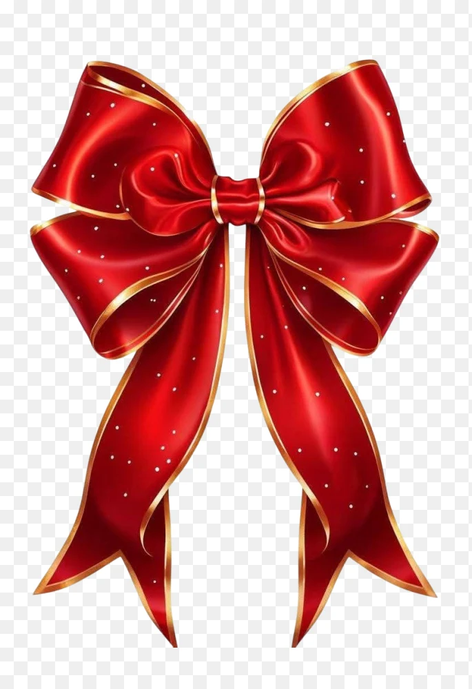 Luxury Red Christmas Ribbon Bow PNG Transparent Background  Transparent Background