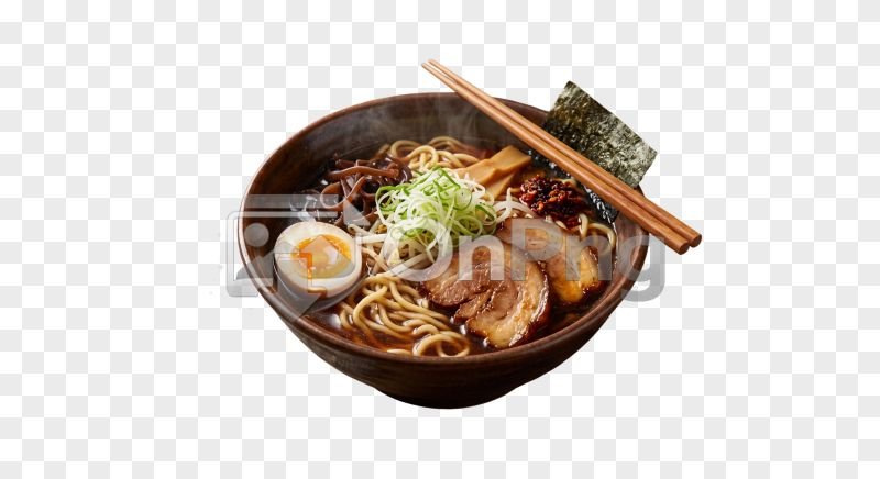 Authentic Japanese Ramen Bowl Transparent Background