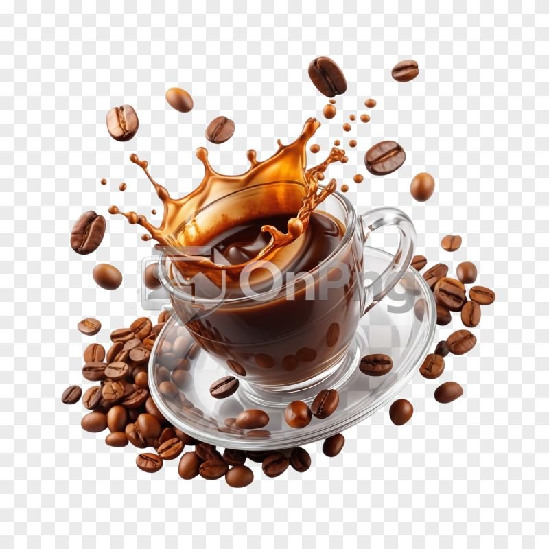 Coffee Splash in Glass Cup PNG