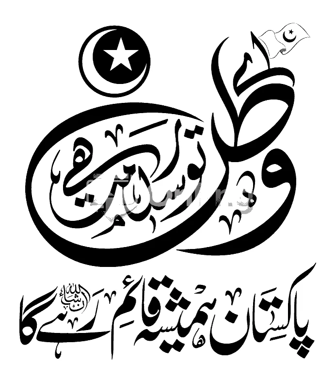 Watan Tu Salamat Rahe 14 August Calligraphy - Free Vector PNG  Transparent Background