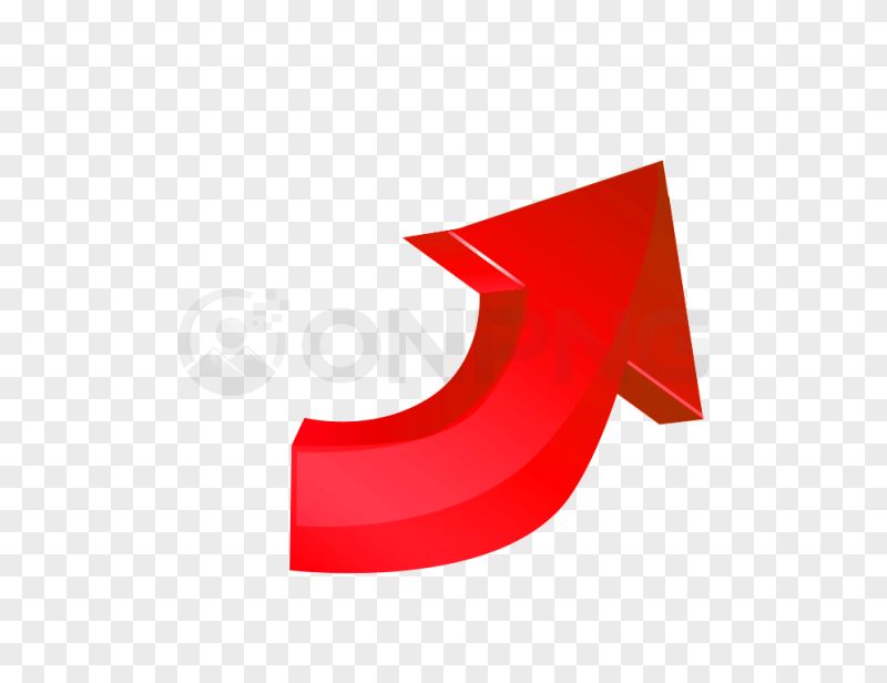 3D Bold Red Upward Right Arrow PNG