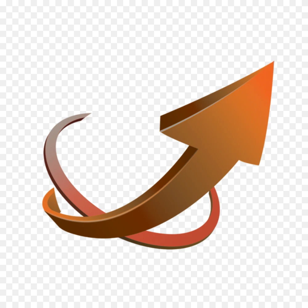 3D Bronze Curved Upward Arrow PNG Transparent Background  Transparent Background