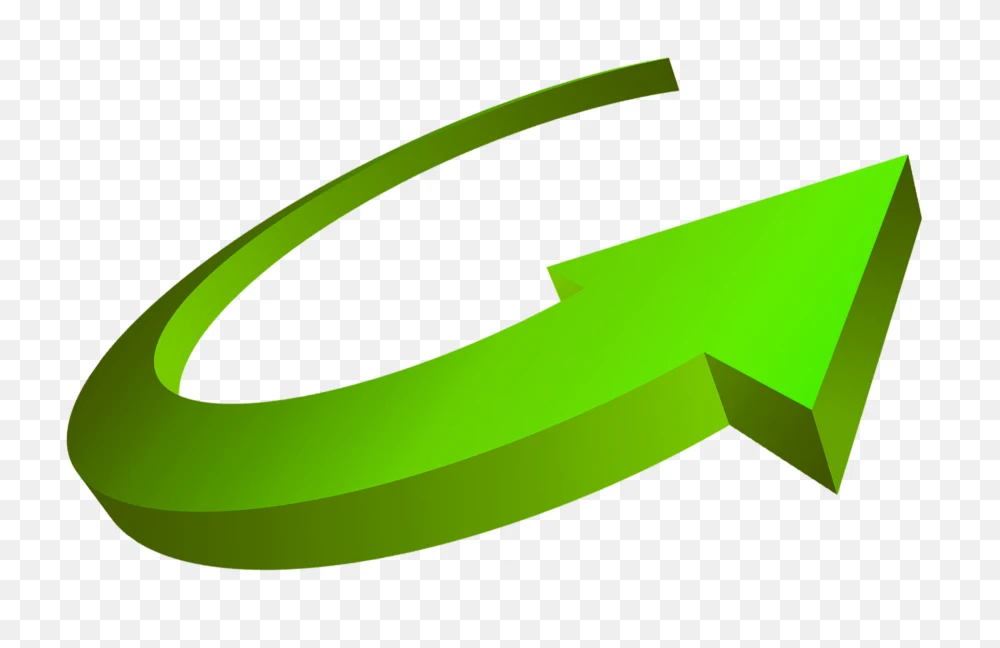 3D Green Circular Curved Right Arrow PNG Transparent Background  Transparent Background